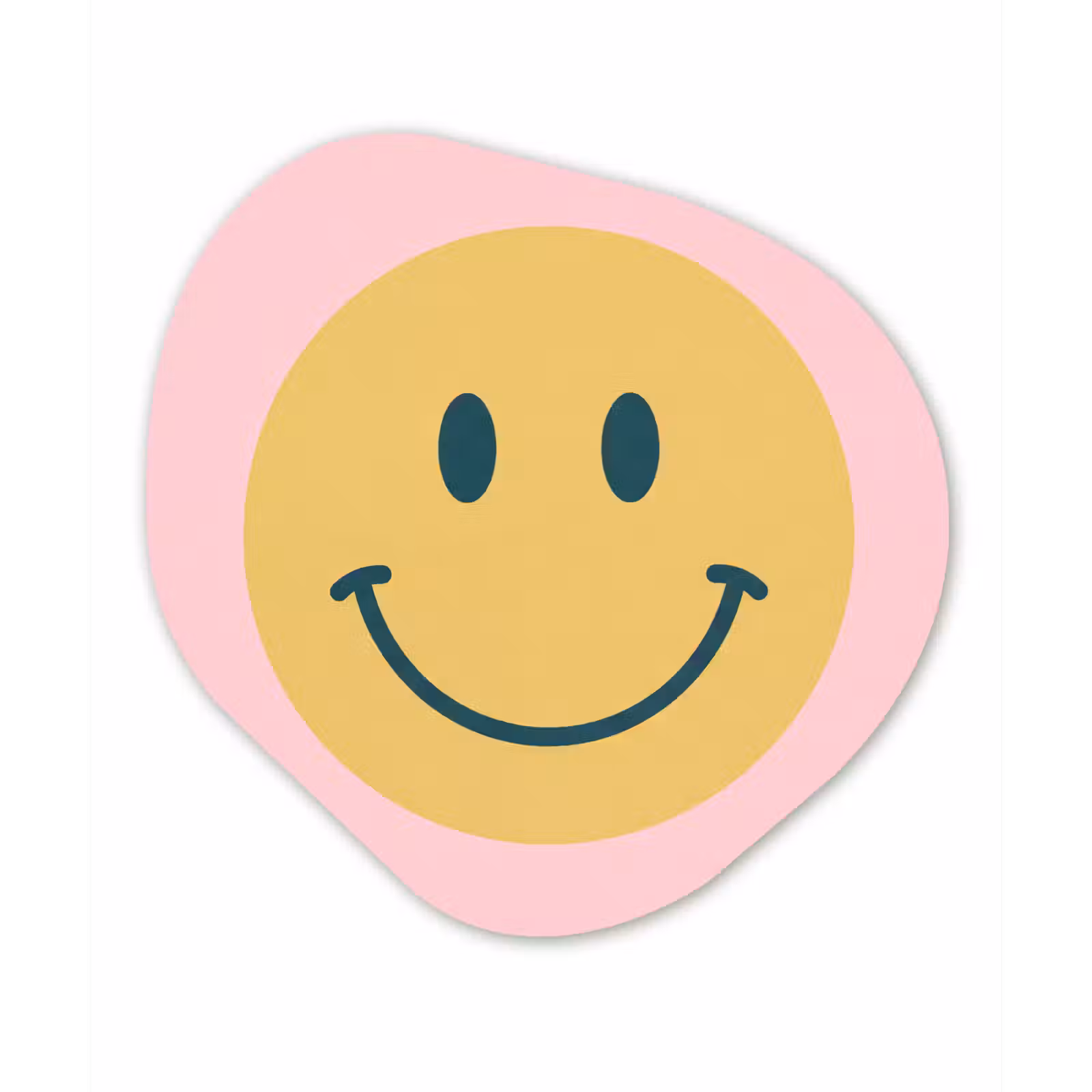 Alu-Dibond-Bild Organische Form - Smiley – Gelb – Rosa – Symbol – Minimalistisch — 1