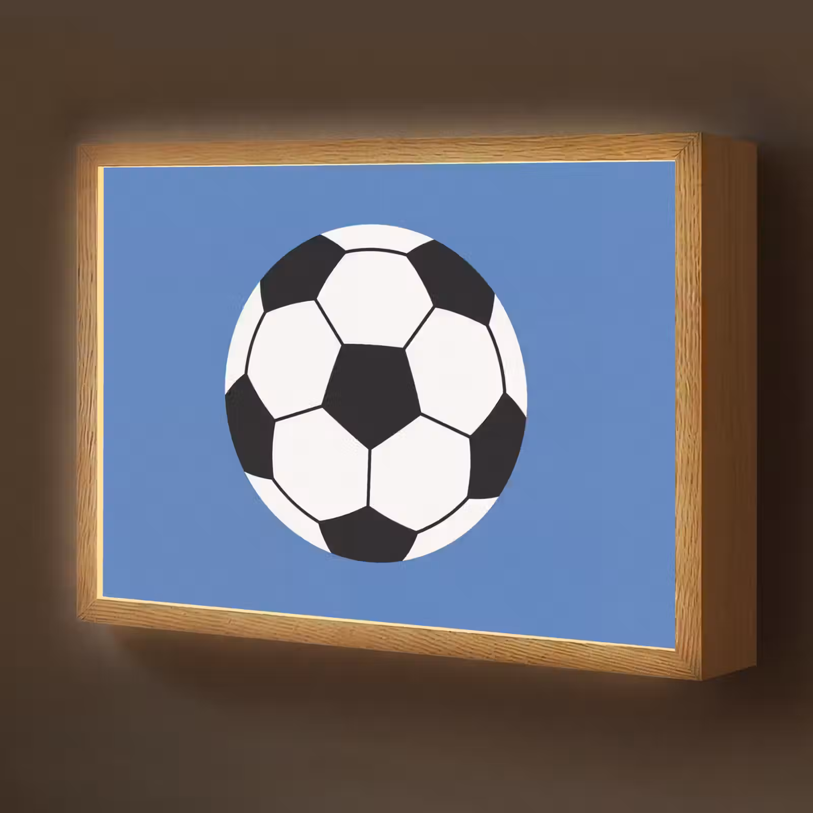 Nachtlicht Kinder - Fußball – Schwarz-Weiß – Sport – Illustration – Blau — 1