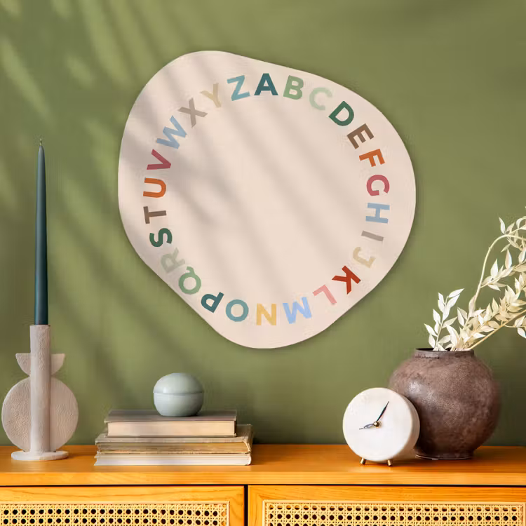 Alu-Dibond-Bild Organische Form - Alphabet – Kreis – Bildung – Spielerisch – Farbenfroh — 2