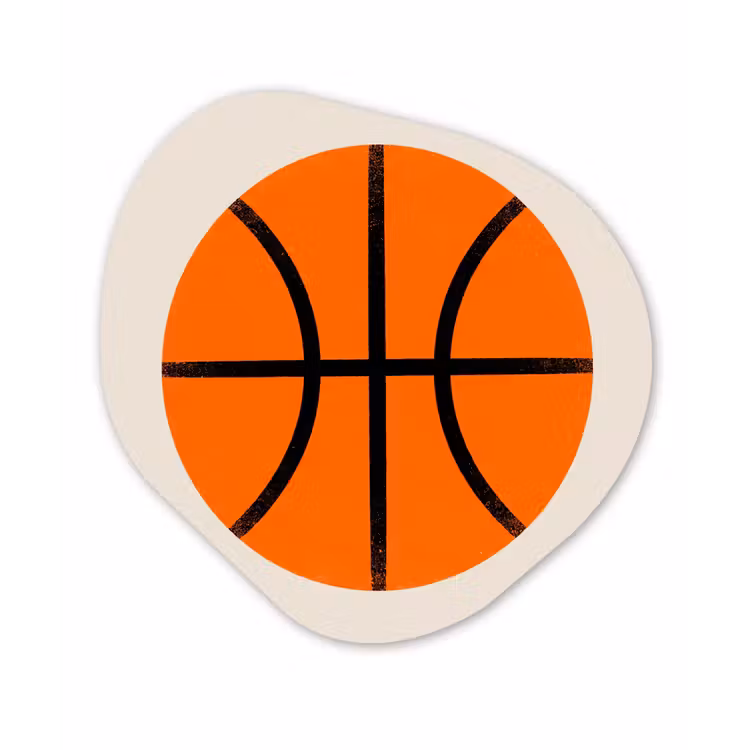 Alu-Dibond-Bild Organische Form - Basketball – Ball – Sport – Illustration – Orange — 1