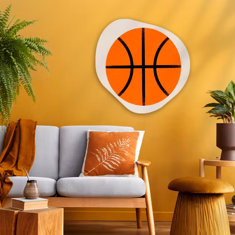Alu-Dibond-Bild Organische Form - Basketball – Ball – Sport – Illustration – Orange — 3