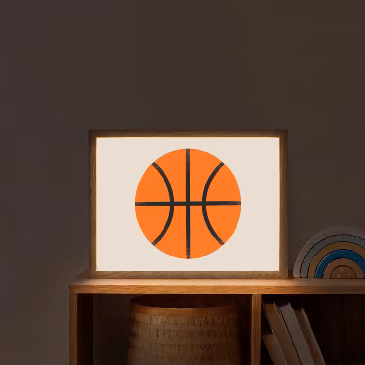 Nachtlicht Kinder - Basketball – Ball – Sport – Illustration – Orange — 2