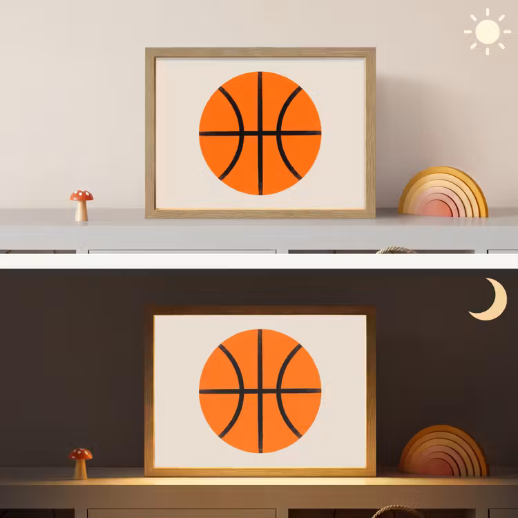 Nachtlicht Kinder - Basketball – Ball – Sport – Illustration – Orange — 6
