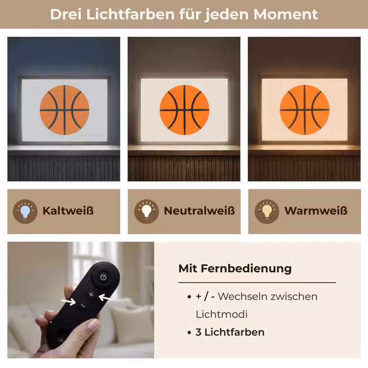 Nachtlicht Kinder - Basketball – Ball – Sport – Illustration – Orange — 8