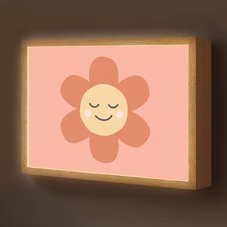 Nachtlicht Kinder - Blumen – Zeichentrickfilm – Kind – Rosa — 1
