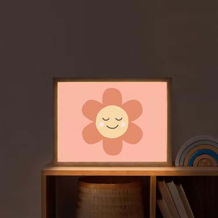 Nachtlicht Kinder - Blumen – Zeichentrickfilm – Kind – Rosa — 2