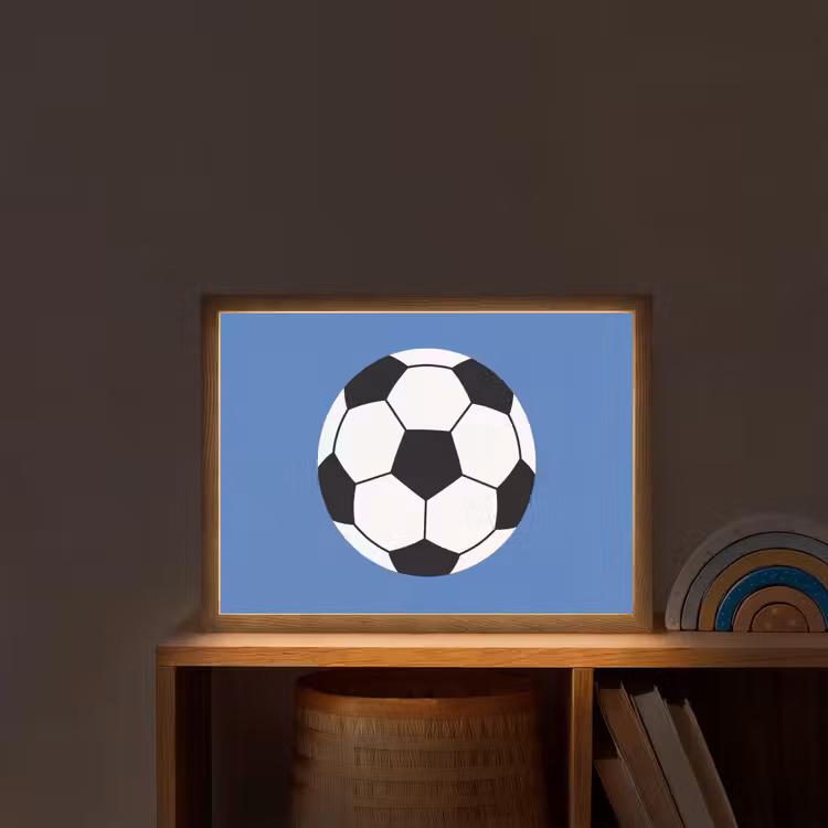 Nachtlicht Kinder - Fußball – Schwarz-Weiß – Sport – Illustration – Blau — 2