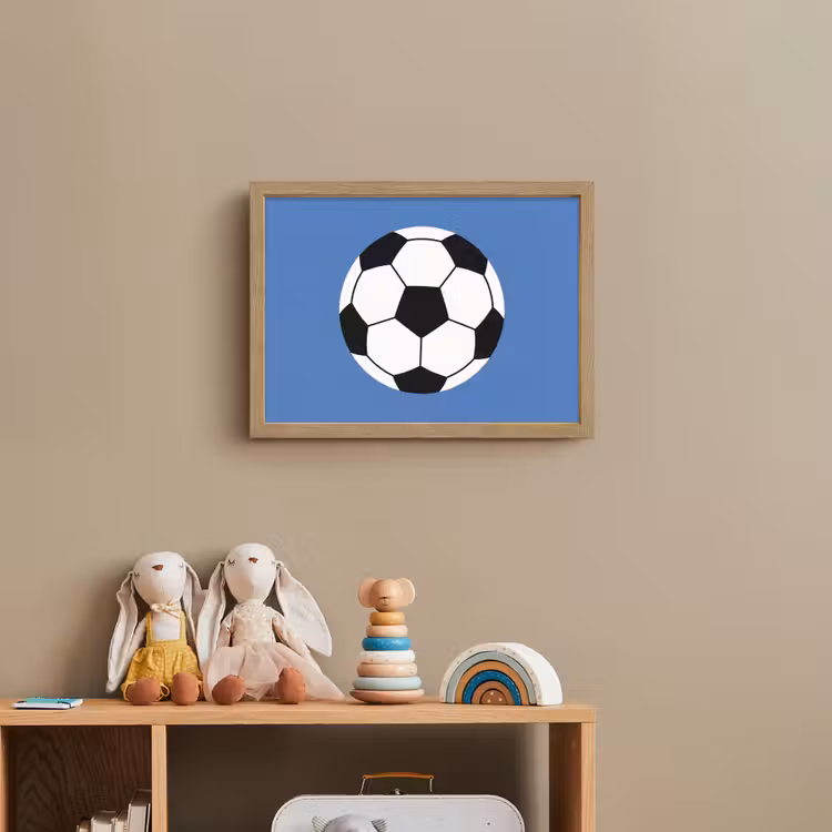 Nachtlicht Kinder - Fußball – Schwarz-Weiß – Sport – Illustration – Blau — 3