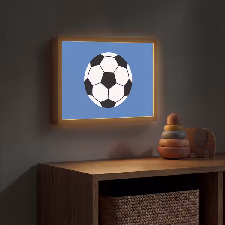 Nachtlicht Kinder - Fußball – Schwarz-Weiß – Sport – Illustration – Blau — 4