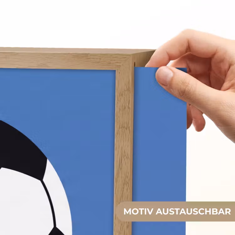 Nachtlicht Kinder - Fußball – Schwarz-Weiß – Sport – Illustration – Blau — 5