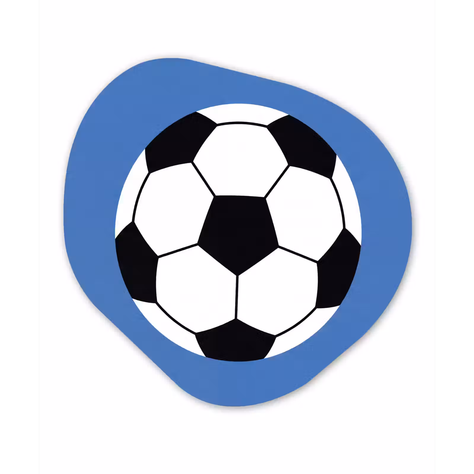 Alu-Dibond-Bild Organische Form - Fußball – Schwarz-Weiß – Sport – Illustration – Blau — 1