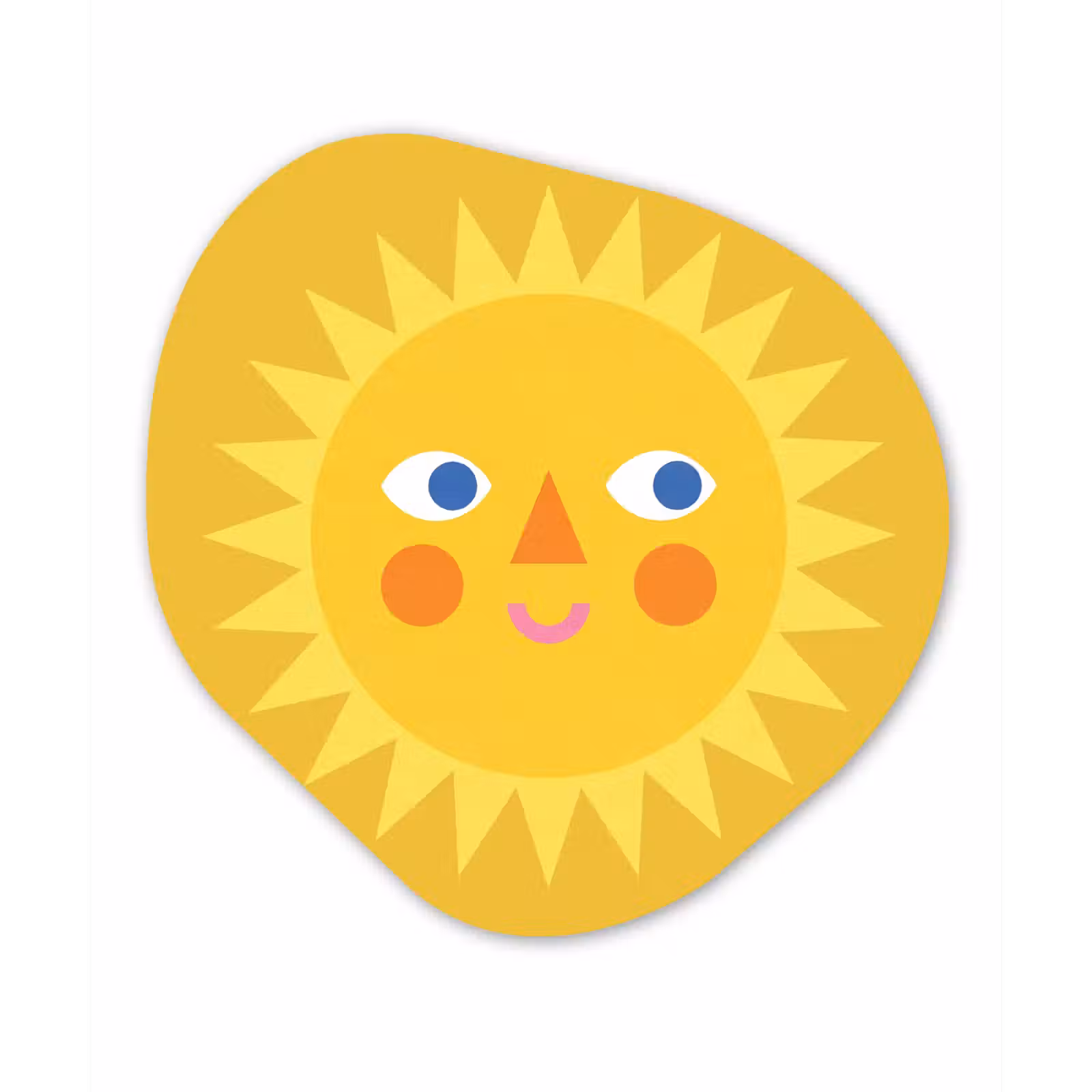 Alu-Dibond-Bild Organische Form - Sonne – Gesicht – Sommer – Illustration – Gelb — 1