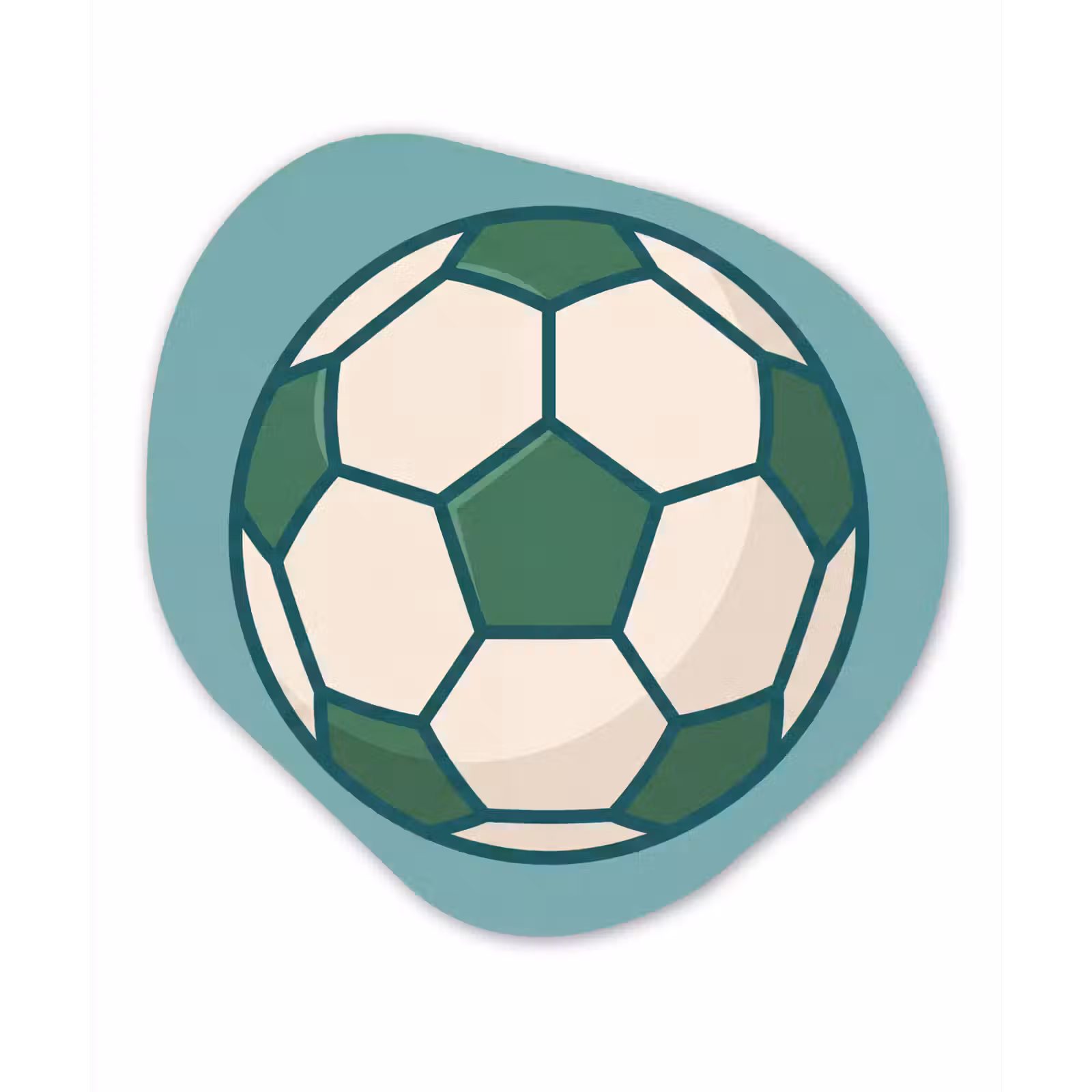 Forexbild Organische Form - Fußball – Geometrisch – Sport – Illustration – Blaugrün — 1