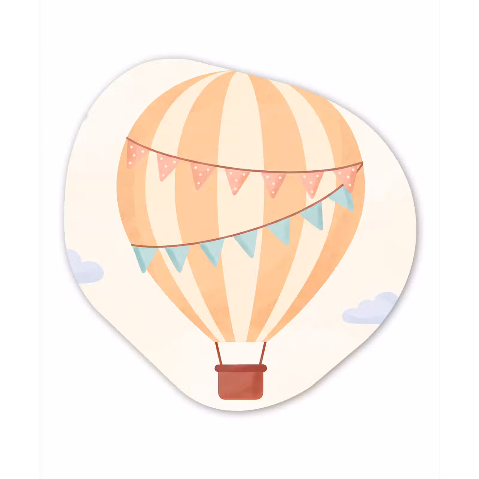 Forexbild Organische Form - Heißluftballon – Wolken – Illustration – Sanft – Kinderzimmer — 1