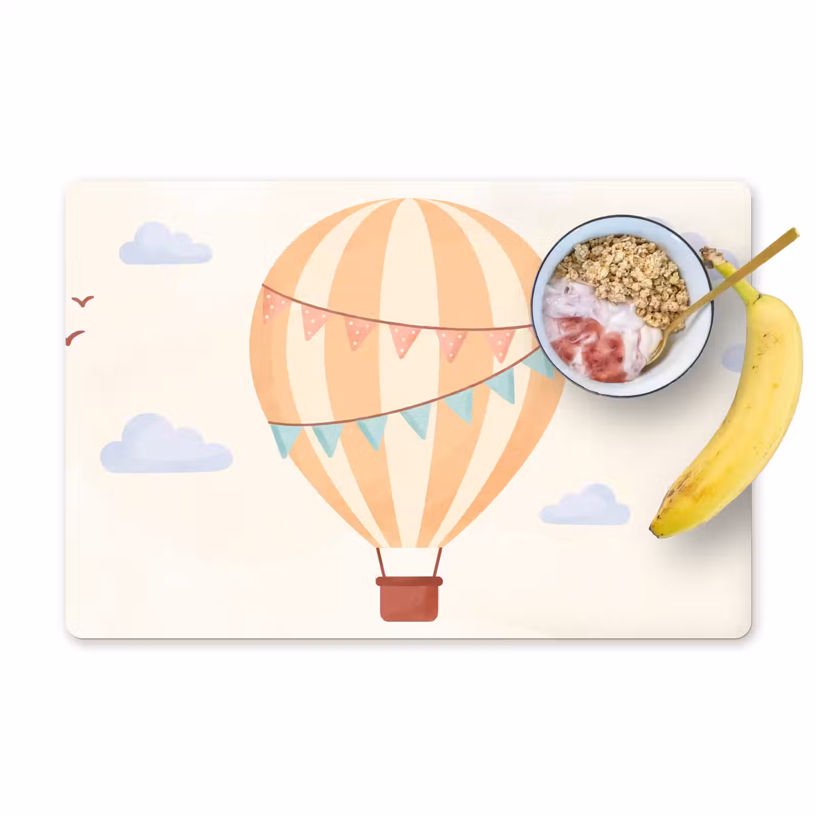 Tischset - 6 Stück - Heißluftballon – Wolken – Illustration – Sanft – Kinderzimmer — 1