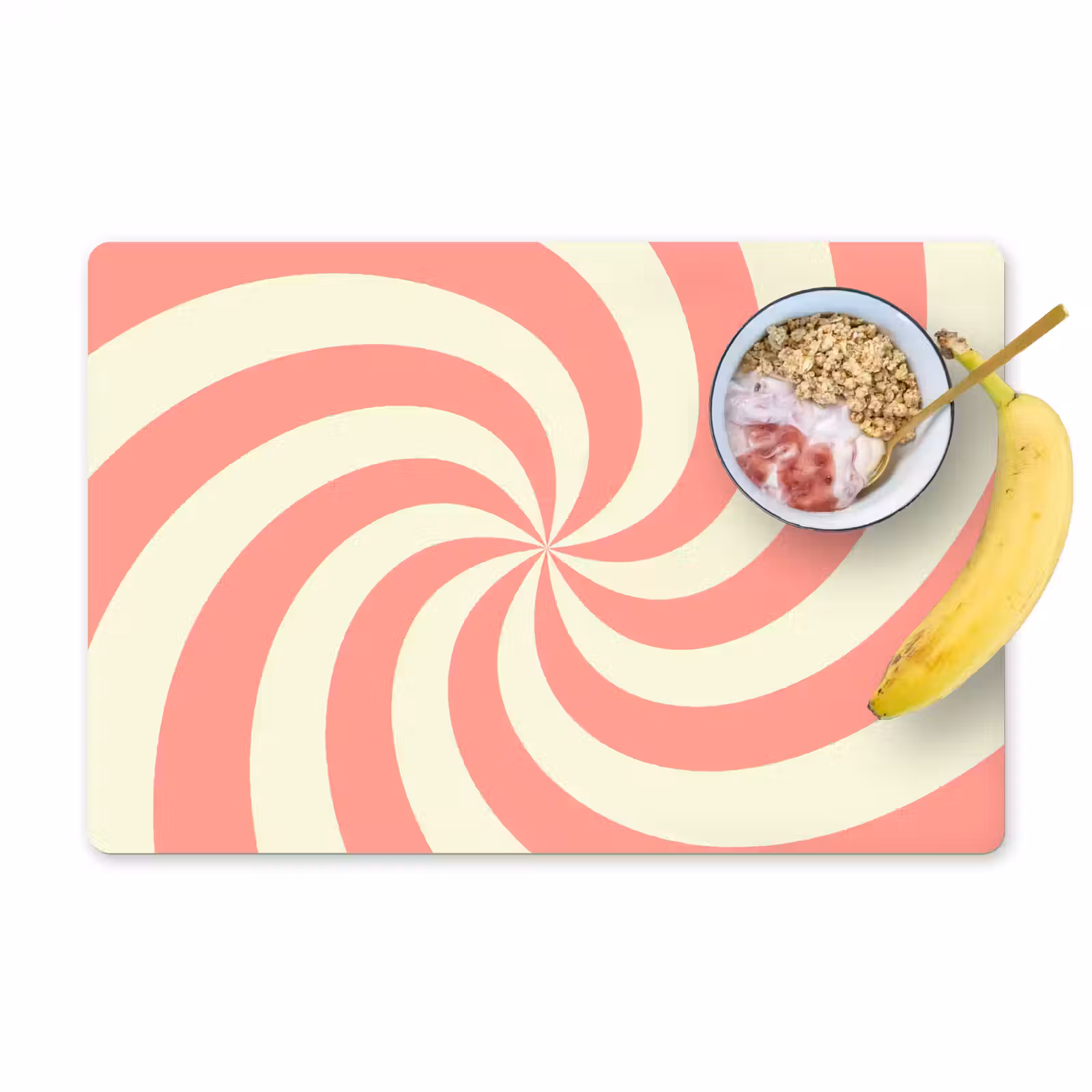 Tischset - 6 Stück - Spirale – Muster – Abstrakt – Rosa – Beige — 1