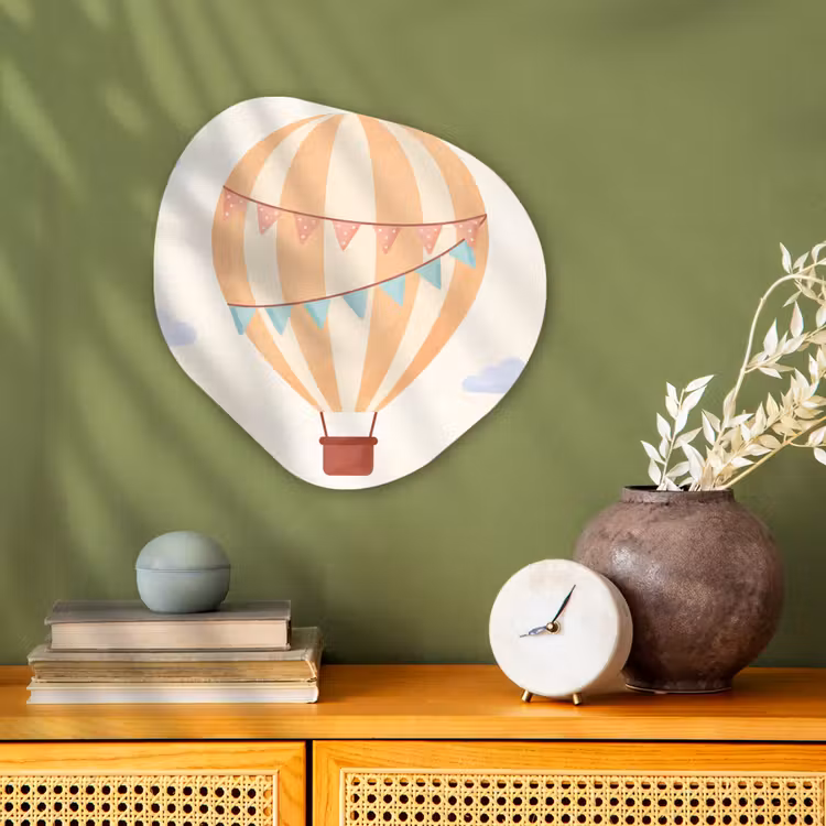 Forexbild Organische Form - Heißluftballon – Wolken – Illustration – Sanft – Kinderzimmer — 2