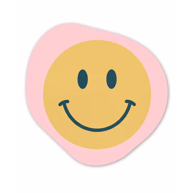 Forexbild Organische Form - Smiley – Gelb – Rosa – Symbol – Minimalistisch — 1