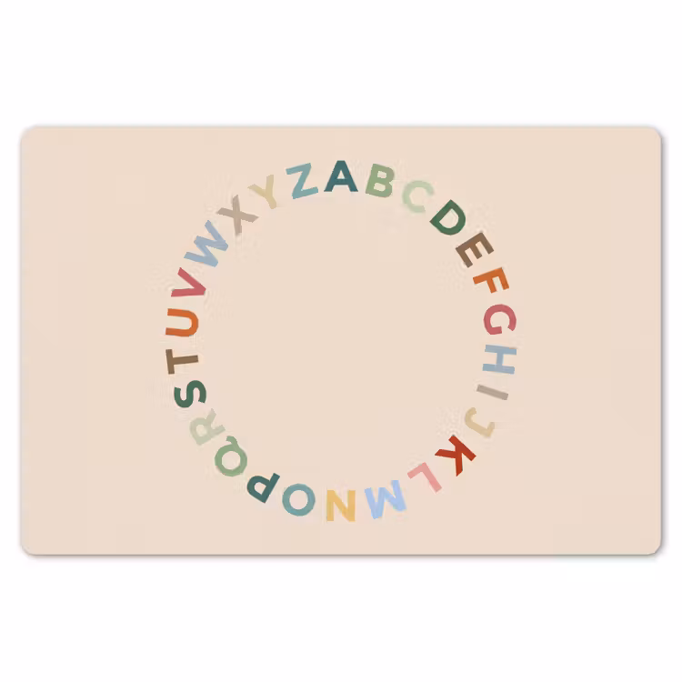 Tischset - 6 Stück - Alphabet – Kreis – Bildung – Spielerisch – Farbenfroh — 6