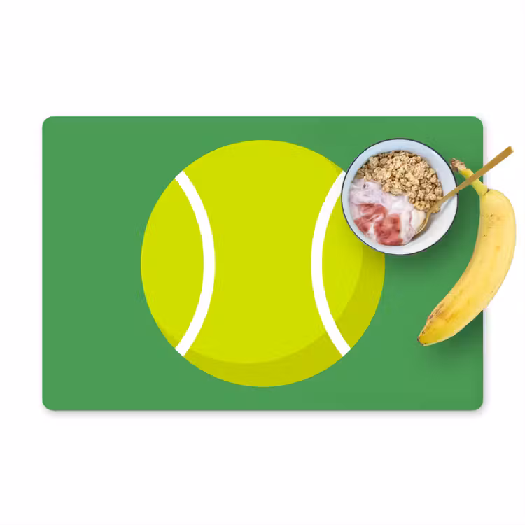 Tischset - 6 Stück - Ball – Gelb – Sport – Grün – Illustration — 1