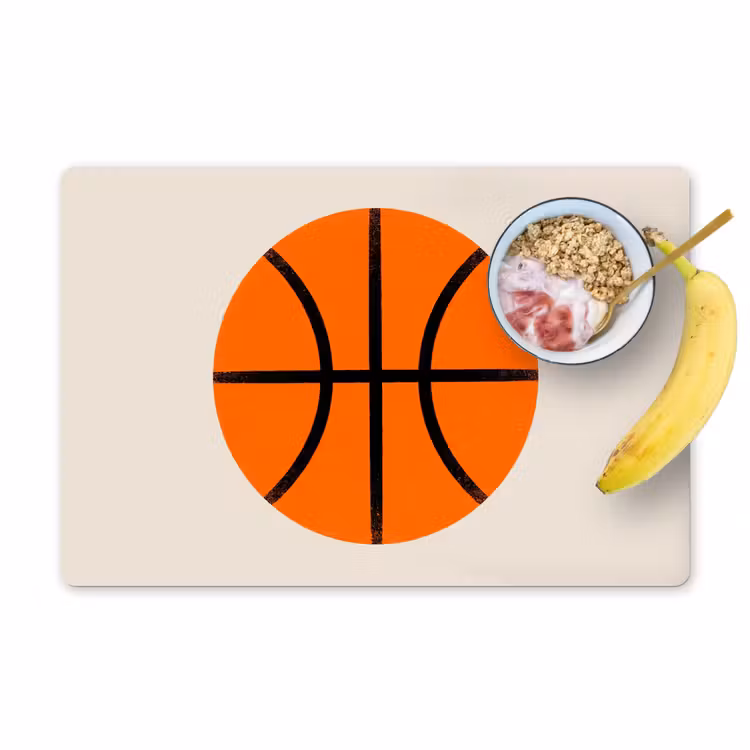 Tischset - 6 Stück - Basketball – Ball – Sport – Illustration – Orange — 1
