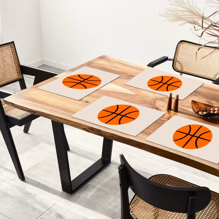 Tischset - 6 Stück - Basketball – Ball – Sport – Illustration – Orange — 4