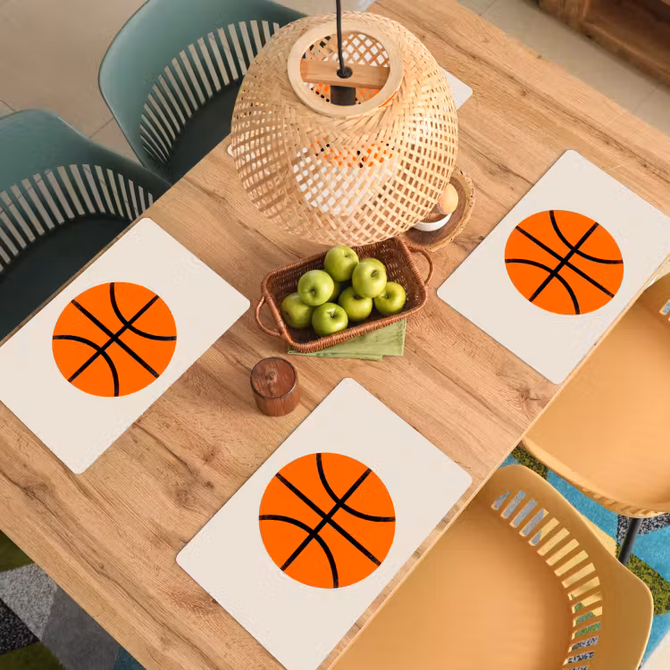 Tischset - 6 Stück - Basketball – Ball – Sport – Illustration – Orange — 5