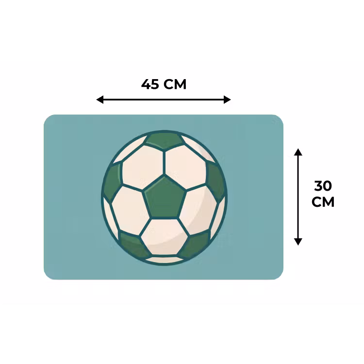Tischset - 6 Stück - Fußball – Geometrisch – Sport – Illustration – Blaugrün — 3