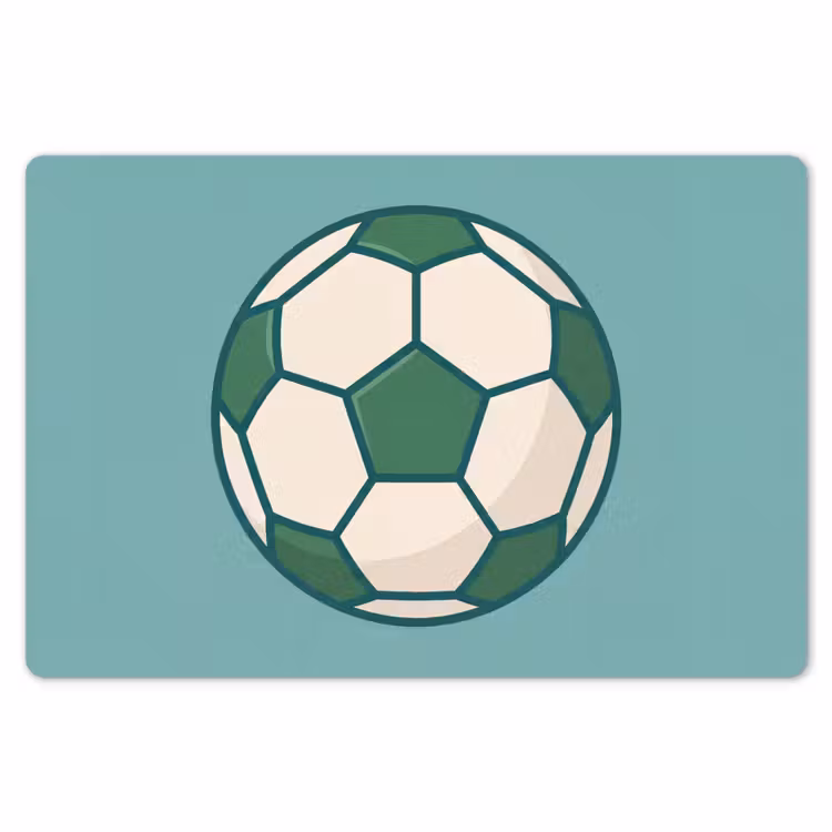 Tischset - 6 Stück - Fußball – Geometrisch – Sport – Illustration – Blaugrün — 6