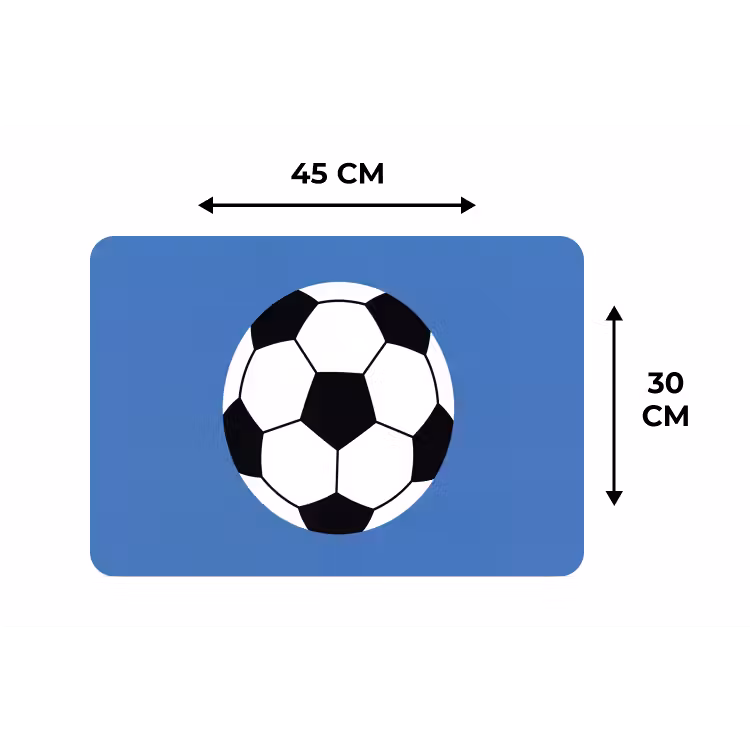 Tischset - 6 Stück - Fußball – Schwarz-Weiß – Sport – Illustration – Blau — 3