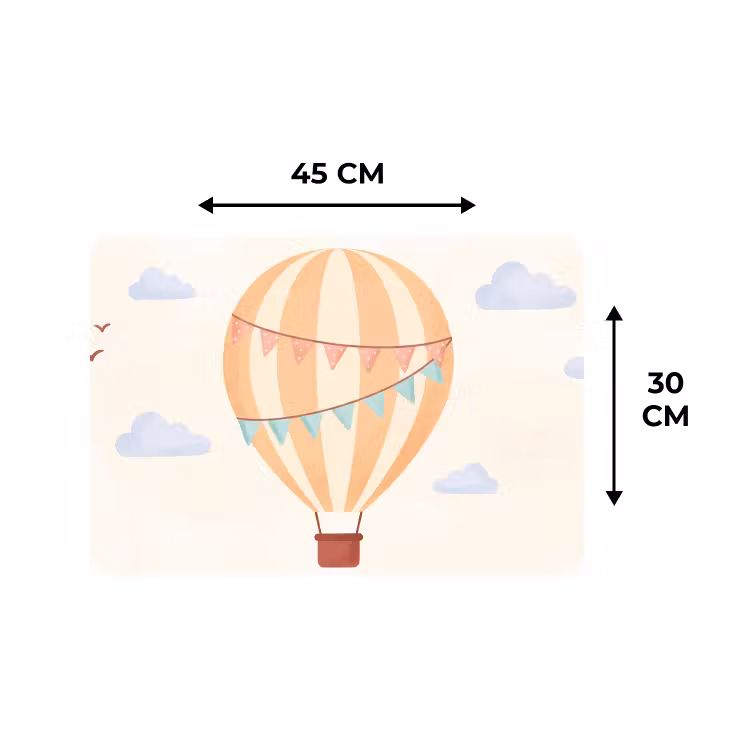 Tischset - 6 Stück - Heißluftballon – Wolken – Illustration – Sanft – Kinderzimmer — 3