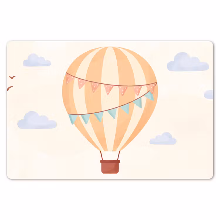 Tischset - 6 Stück - Heißluftballon – Wolken – Illustration – Sanft – Kinderzimmer — 6