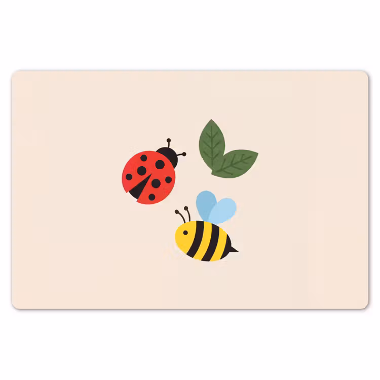 Tischset - 6 Stück - Insekt – Blatt – Natur – Verspielt – Illustration — 6