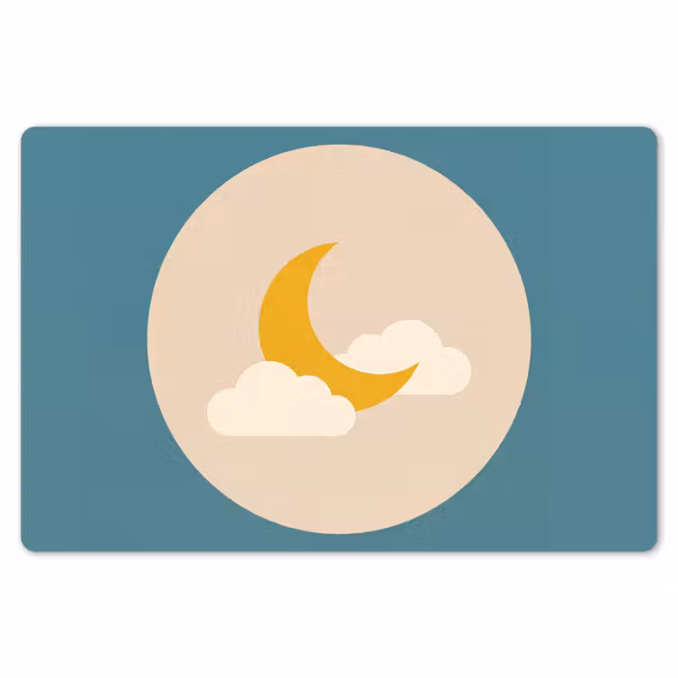 Tischset - 6 Stück - Mond – Wolken – Natur – Abstrakt – Gelb — 6