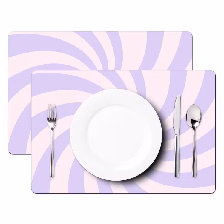 Tischset - 6 Stück - Muster – Spirale – Abstrakt – Modern – Lila-Rosa — 2