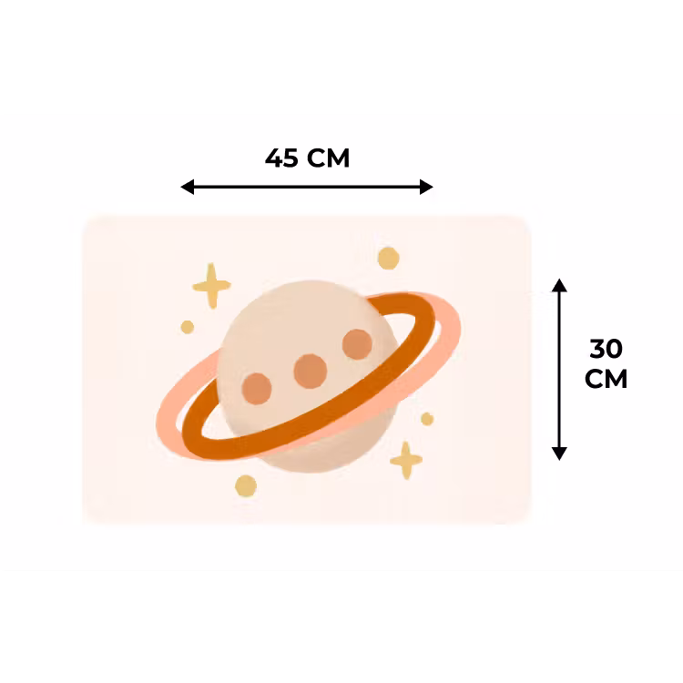 Tischset - 6 Stück - Planet – Ringe – Weltraum – Illustration – Beige — 3