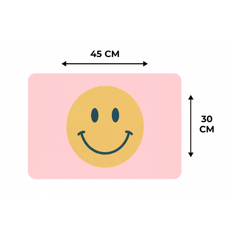 Tischset - 6 Stück - Smiley – Gelb – Rosa – Symbol – Minimalistisch — 3