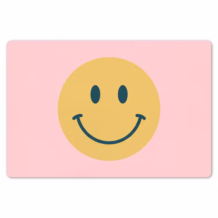 Tischset - 6 Stück - Smiley – Gelb – Rosa – Symbol – Minimalistisch — 6