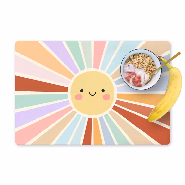 Tischset - 6 Stück - Sonne – Strahlen – Fröhlich – Bunt – Abstrakt — 1