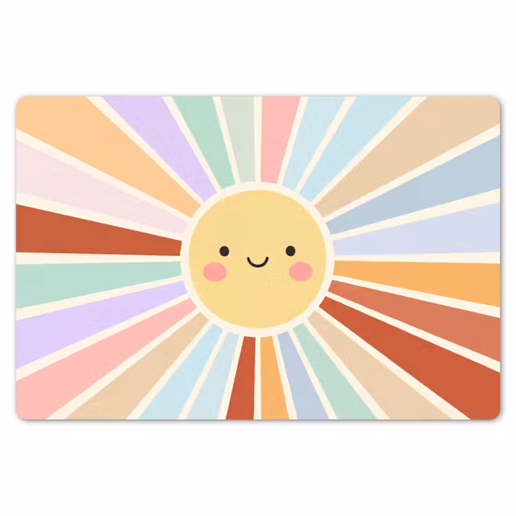 Tischset - 6 Stück - Sonne – Strahlen – Fröhlich – Bunt – Abstrakt — 6