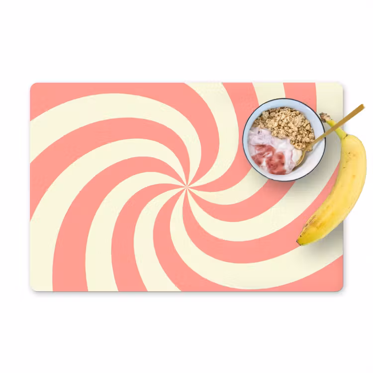 Tischset - 6 Stück - Spirale – Muster – Abstrakt – Rosa – Beige — 1