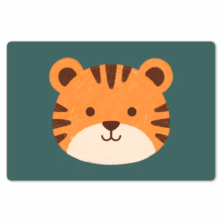 Tischset - 6 Stück - Tiere – Kopf – Orange – Illustration – Modern — 6