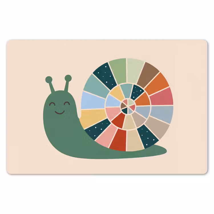 Tischset - 6 Stück - Tiere – Schnecke – Bunt – Illustration — 6