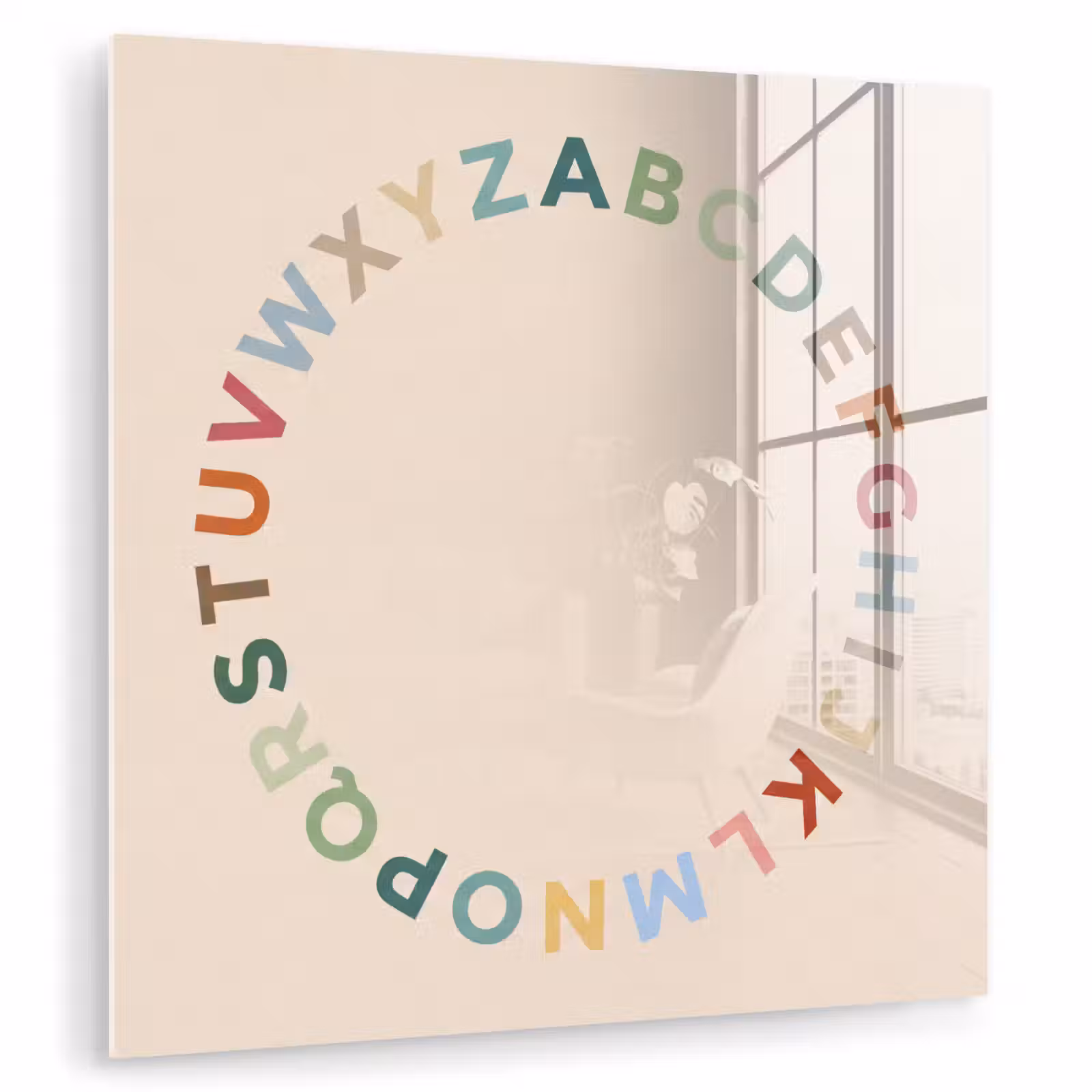 Glasbild - Alphabet – Kreis – Bildung – Spielerisch – Farbenfroh — 1
