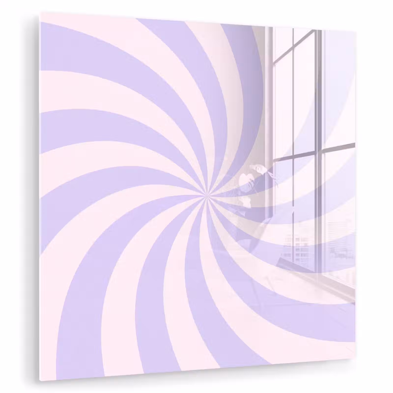Glasbild - Muster – Spirale – Abstrakt – Modern – Lila-Rosa — 1