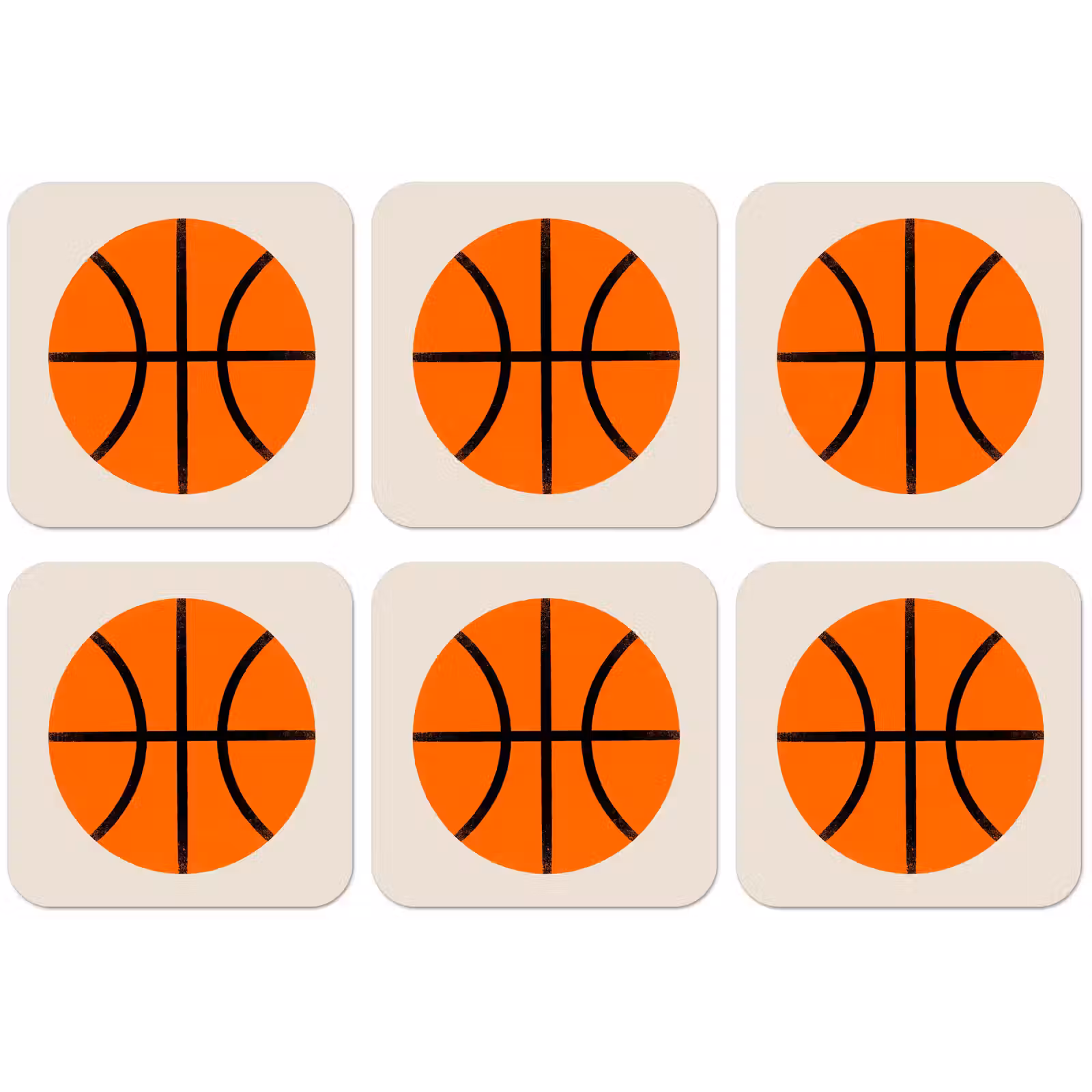 Untersetzer - Basketball – Ball – Sport – Illustration – Orange — 1