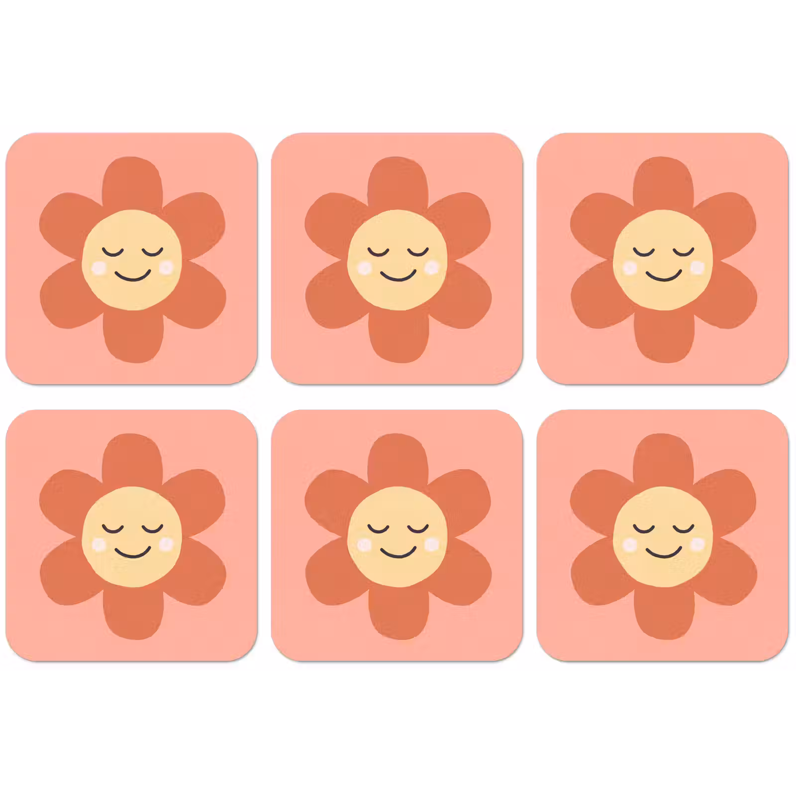 Untersetzer - Blumen – Zeichentrickfilm – Kind – Rosa — 1