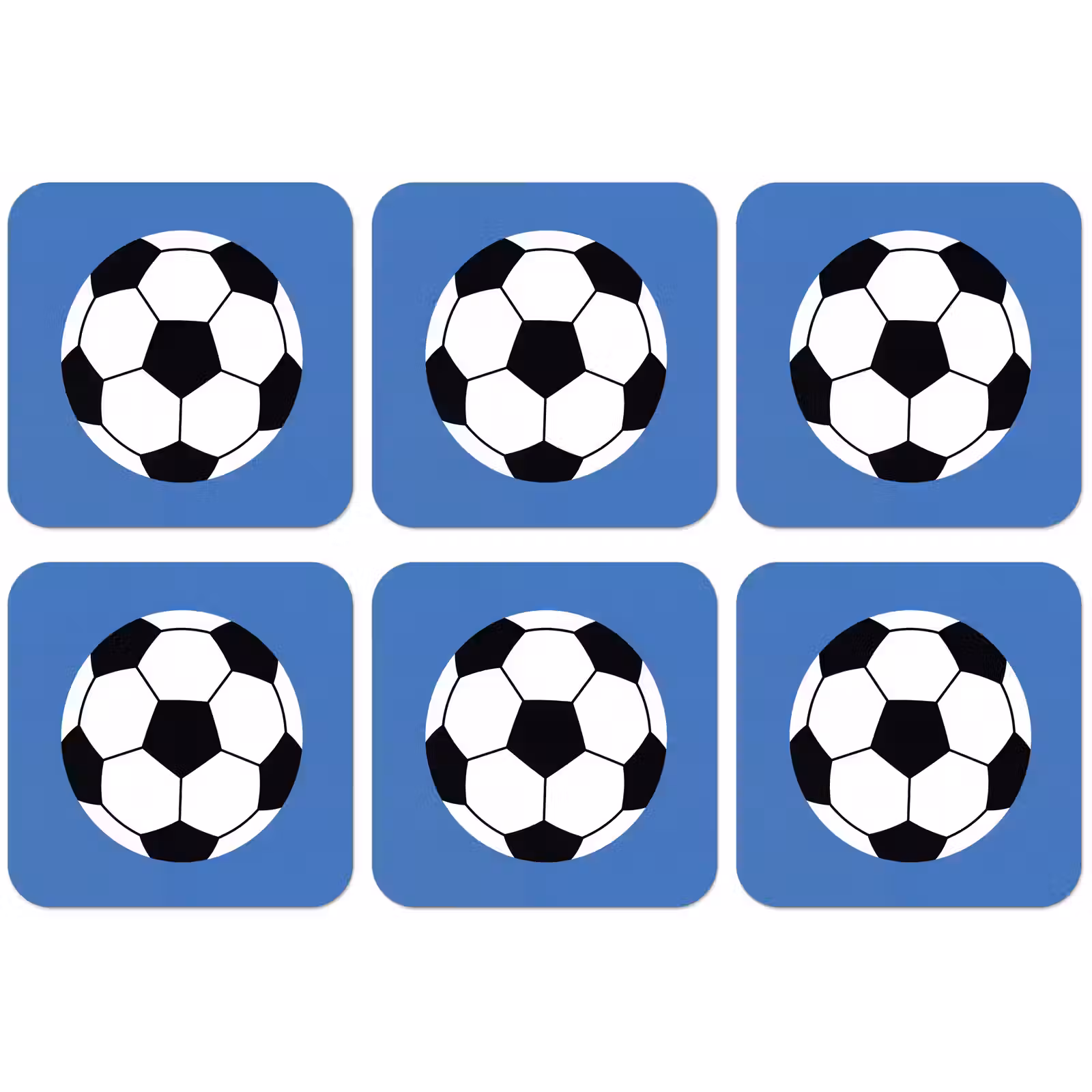 Untersetzer - Fußball – Schwarz-Weiß – Sport – Illustration – Blau — 1