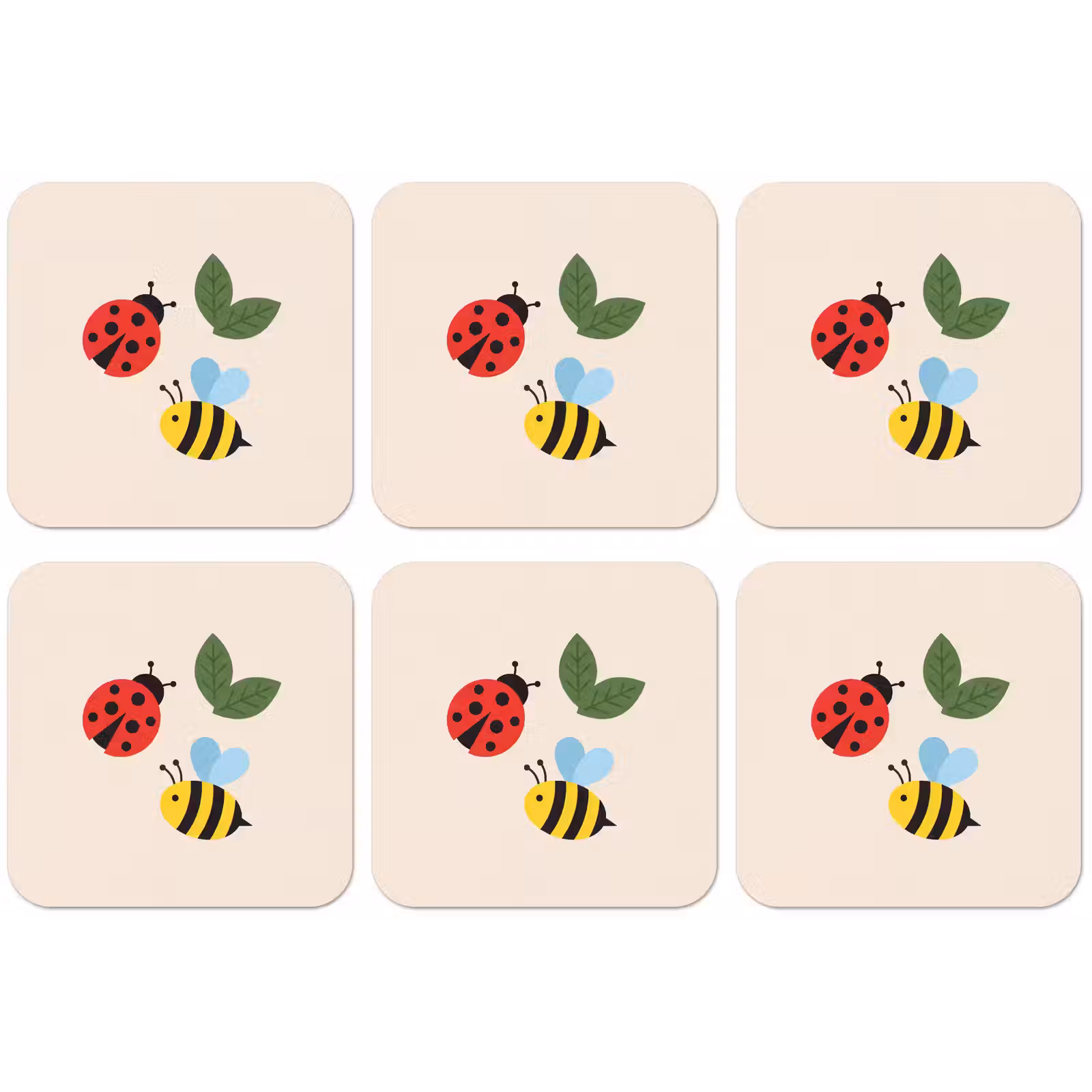Untersetzer - Insekt – Blatt – Natur – Verspielt – Illustration — 1