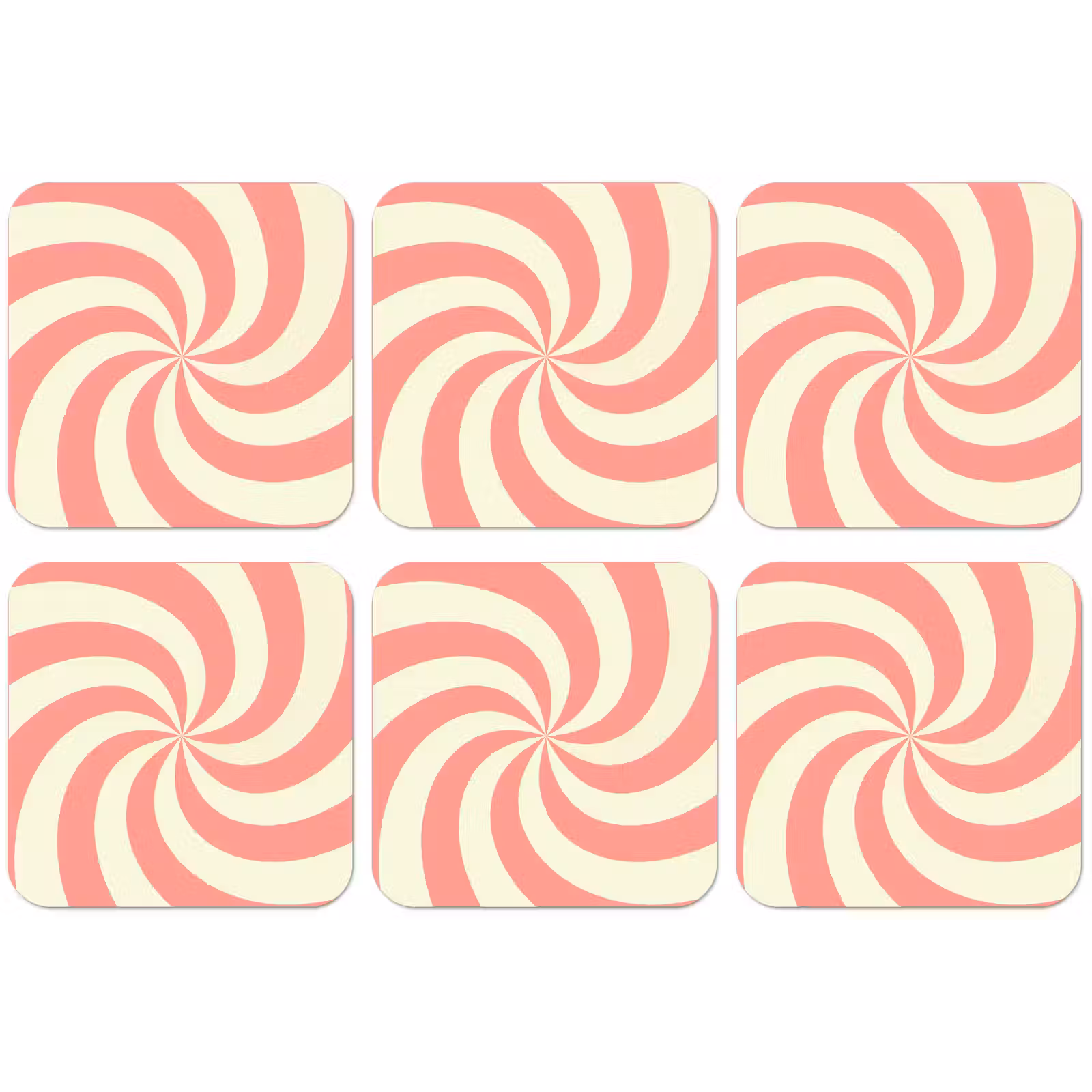 Untersetzer - Spirale – Muster – Abstrakt – Rosa – Beige — 1
